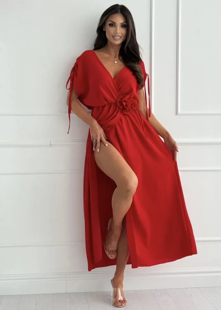 Leonora obleka rdeča