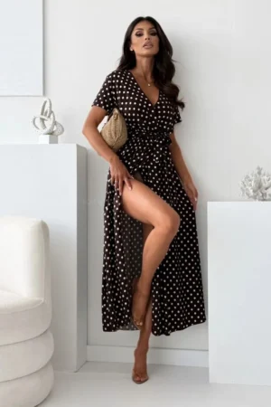 Beatrix maxi obleka rjava