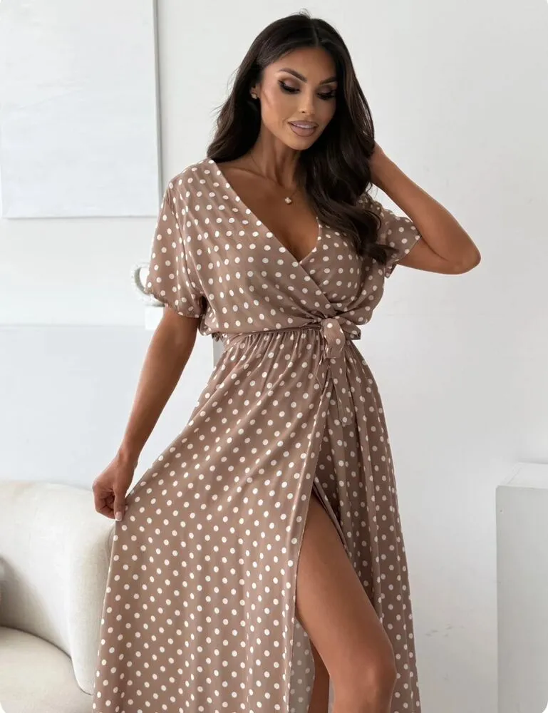 Beatrix maxi obleka camel - slika 2