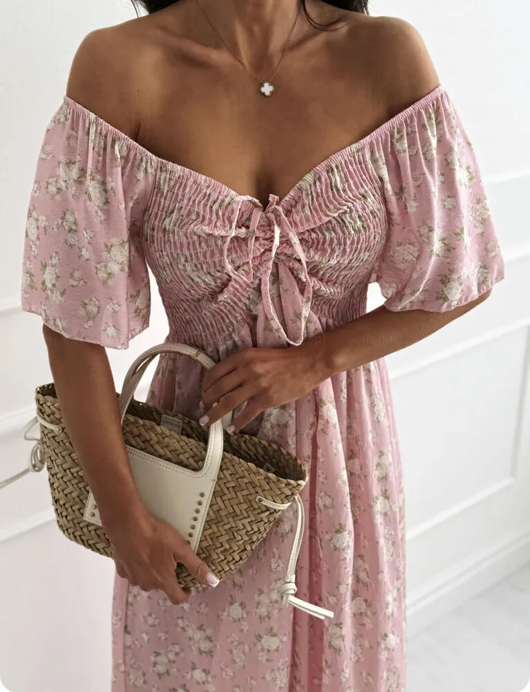 Daisy maxi obleka blush - slika 2
