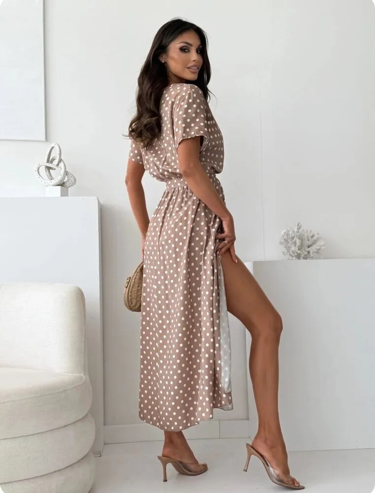 Beatrix maxi obleka camel - slika 3