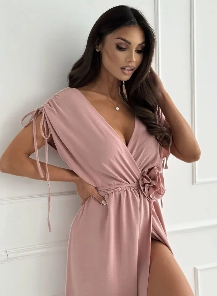 Leonora obleka blush - slika 2