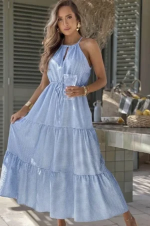 Winona maxi obleka modra