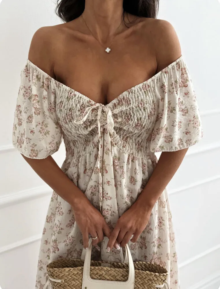 Daisy maxi obleka bež - slika 2