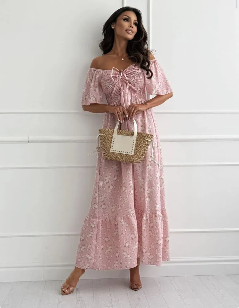 Daisy maxi obleka blush