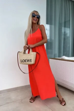 Mareen maxi obleka coral
