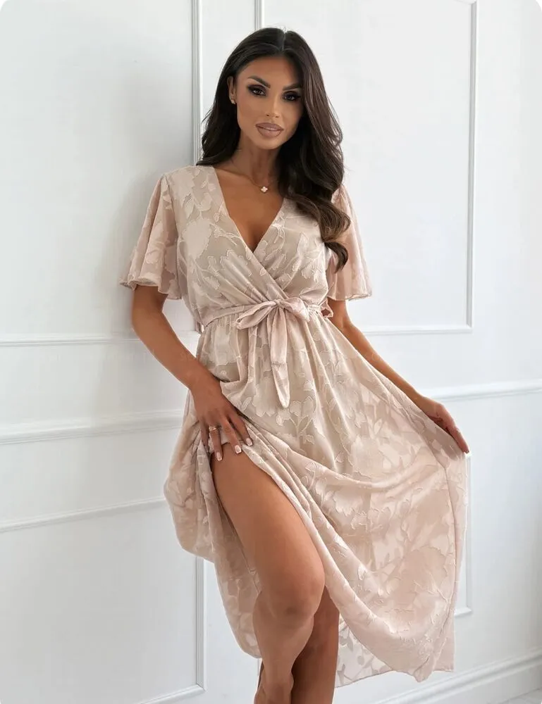 Leandra obleka bež
