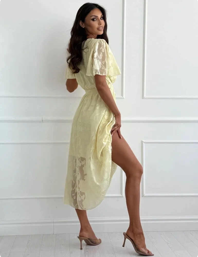 Leandra obleka rumena - slika 3