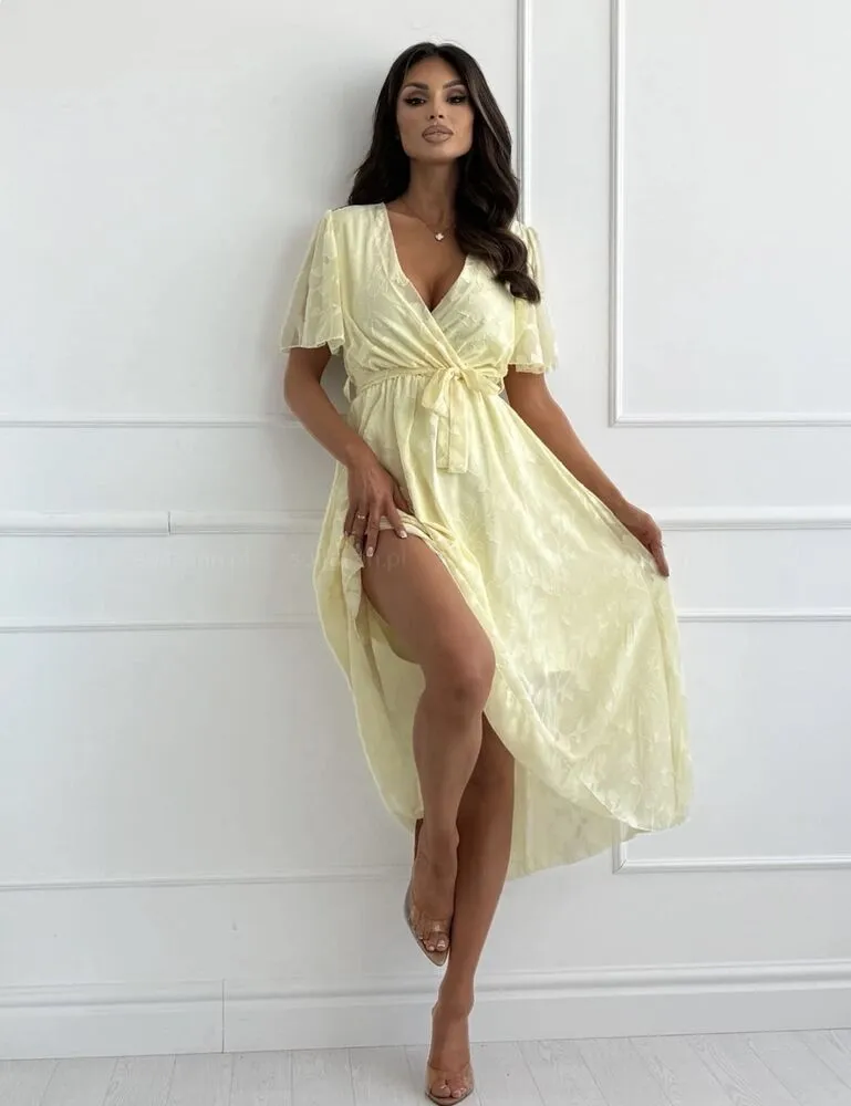 Leandra obleka rumena - slika 2