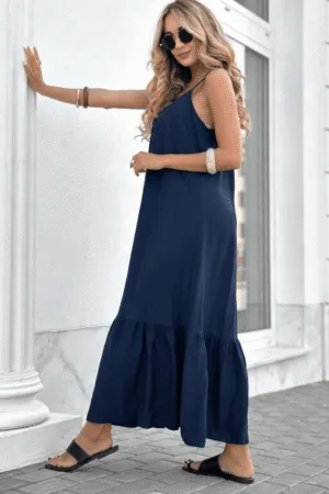 Nellie maxi obleka temno modra