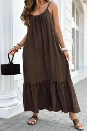 Nellie maxi obleka rjava