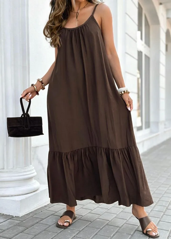 Nellie maxi obleka rjava