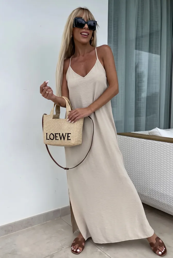 Mareen maxi obleka bež - slika 5