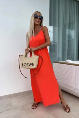 Mareen maxi obleka coral