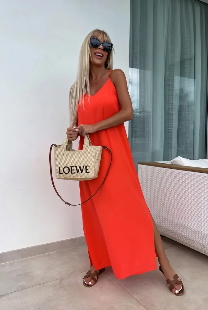 Mareen maxi obleka coral