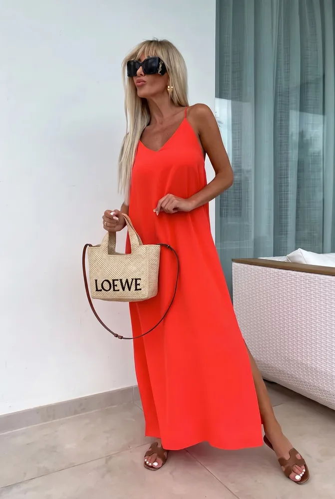Mareen maxi obleka coral - slika 2