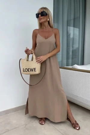 Mareen maxi obleka camel