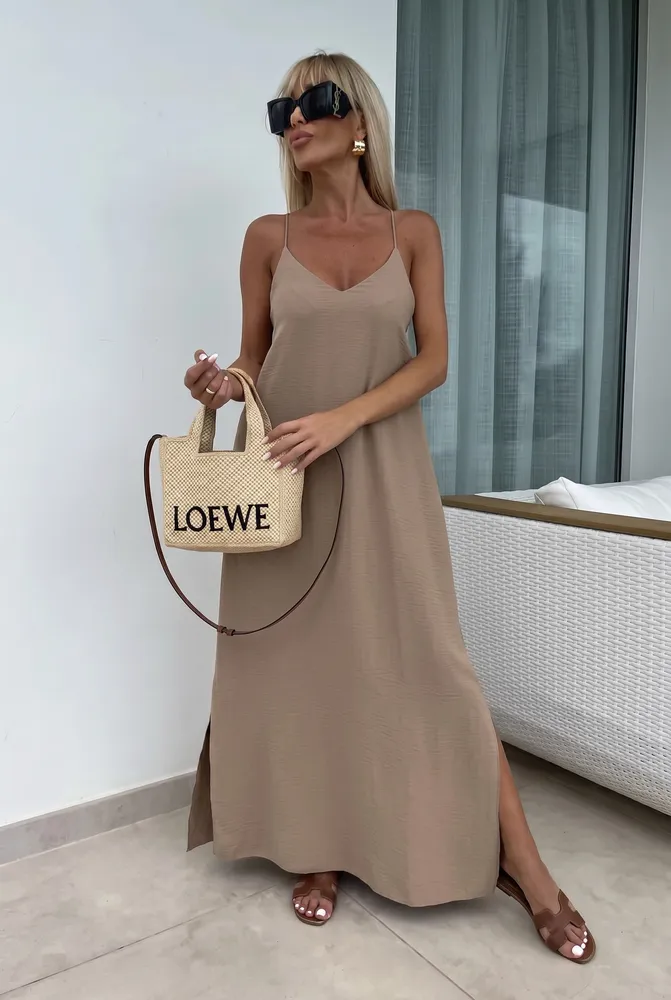 Mareen maxi obleka camel