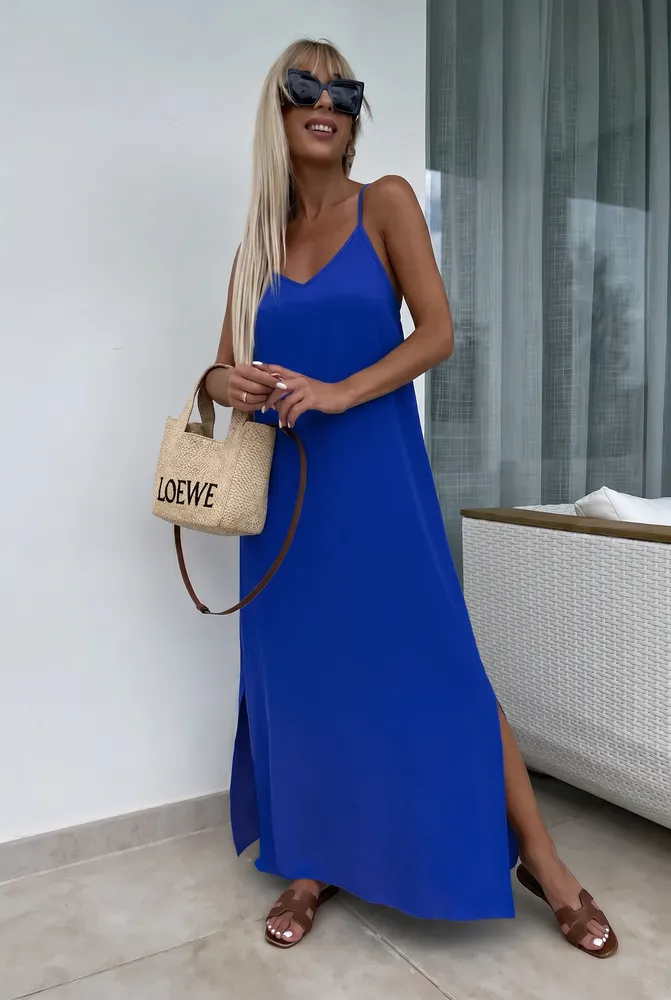 Mareen maxi obleka kraljevo modra - slika 2