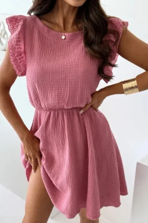 Paloma obleka iz bombaža roza