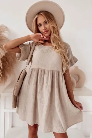 Belen obleka iz bombaža bež