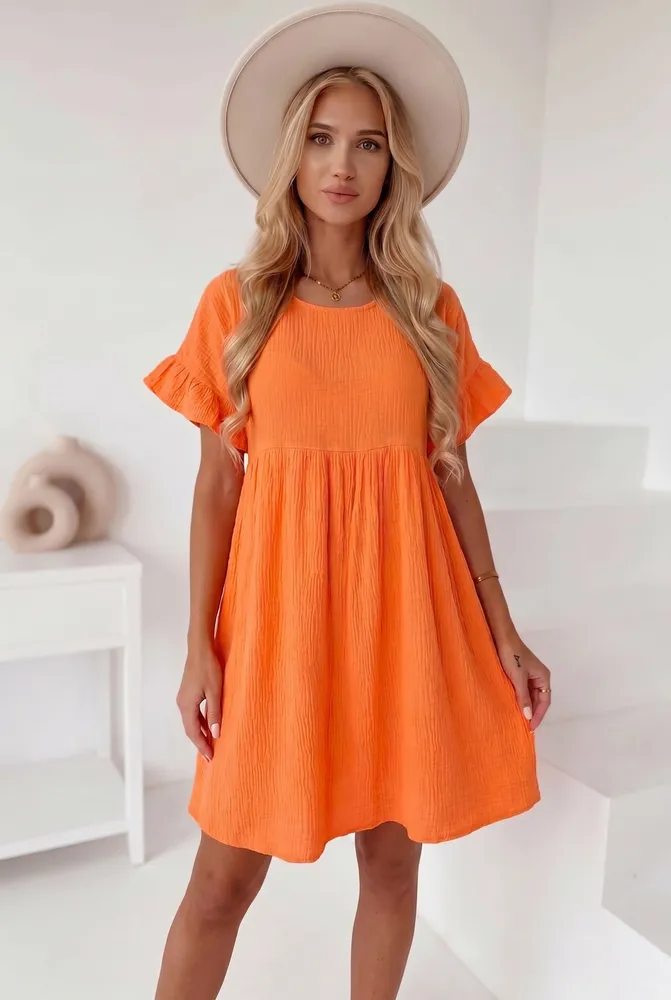 Belen obleka iz bombaža oranžna