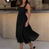 Alondra obleka iz bombaža črna