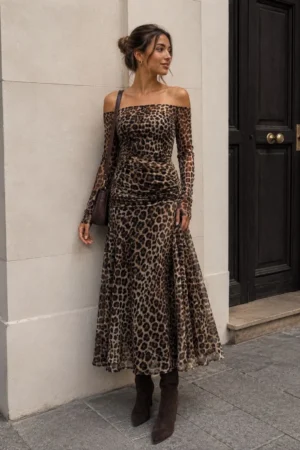 Evelisse obleka leopard