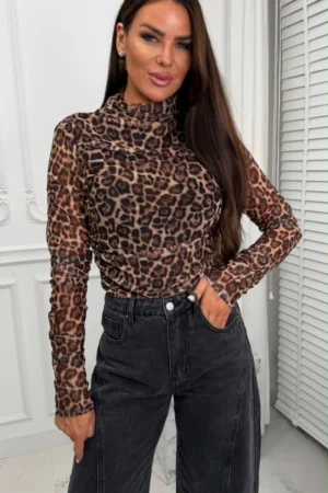 Zaya leopard bluza rjava