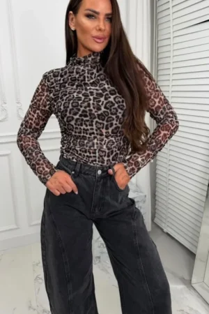 Zaya leopard bluza siva