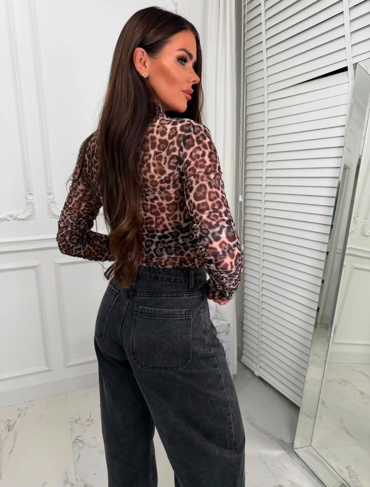 Zaya leopard bluza rjava - slika 2