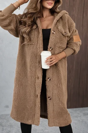 Everett teddy plašč camel