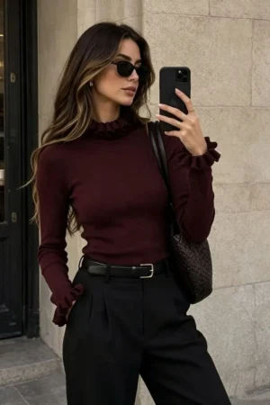 Emberly pulover bordo