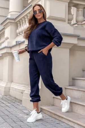 Rayana komplet iz žameta temno moder