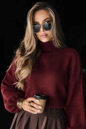 Adryn pulover bordo