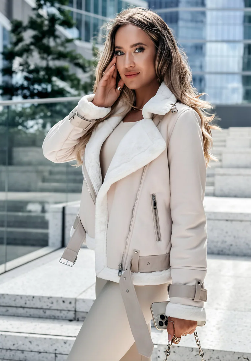 Aviator jakna bež - slika 5